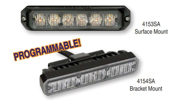 LED Strobe M/V Bracket Mount Programmable 19 128x27mm