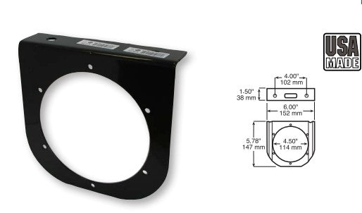 Mounting Bracket Hinged - Steel suits 4 Inch Round Series lights