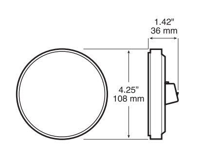 Lumenx Red Stop-Turn-Tail Light Clear Lens 4 Inch Round Grommet Mount 9 LED Multi-volt